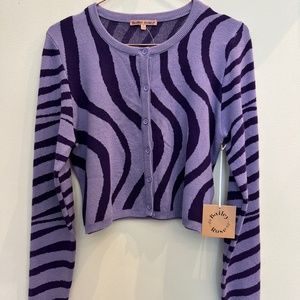 Bailey Rose Zebra Print Purple Sweater